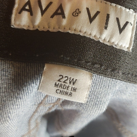 Ava & Viv Womens Plus Size 22 Pockets High Rise Skinny Denim Blue Jeans - Picture 4 of 4